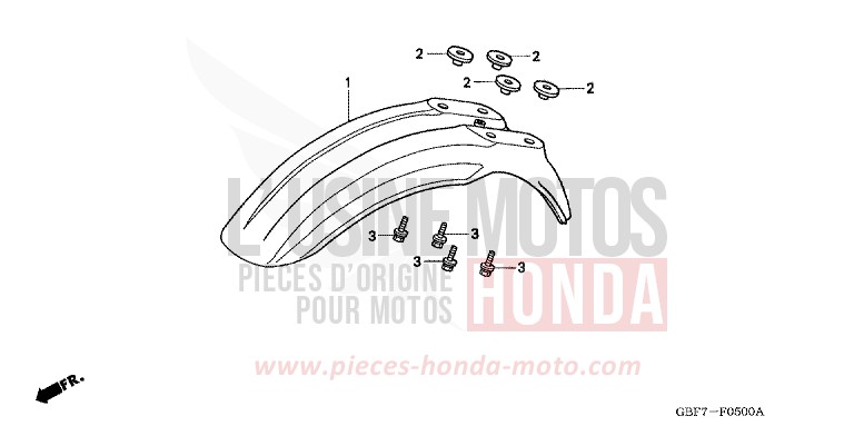 KOTFLUEGEL, VORNE von CR85R "Big Wheel" EXPLOSION RED (R254) von 2003
